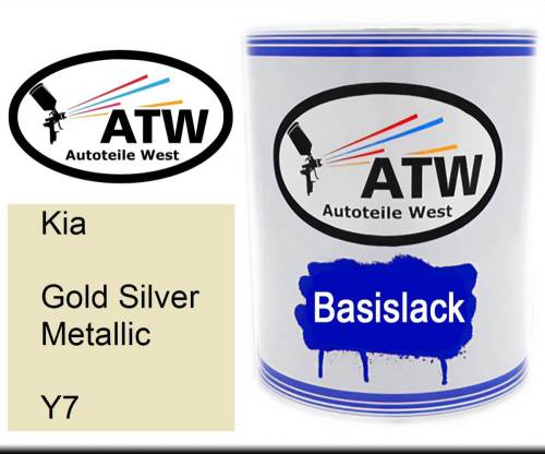 Kia, Gold Silver Metallic, Y7: 1L Lackdose, von ATW Autoteile West.